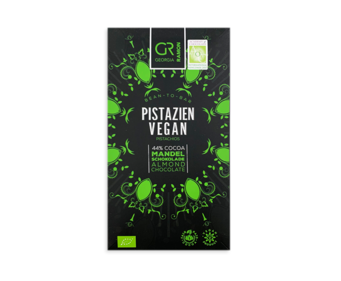 GR 44% mandlová hořká čokoláda PISTÁCIE VEGAN BIO 50 g