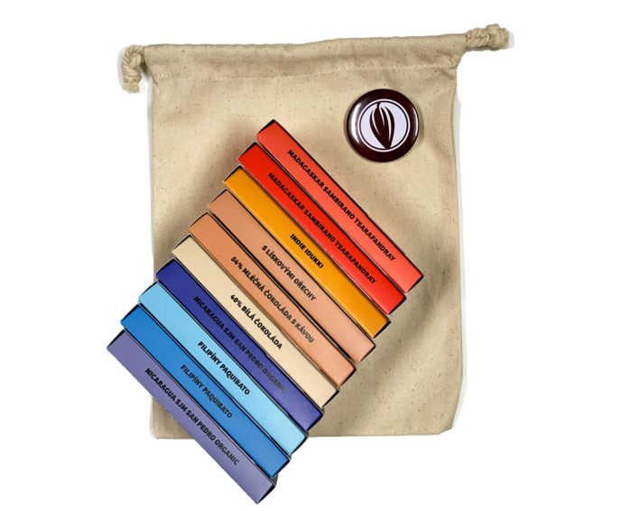 LÍLÁ degustační sada čokolád PYTEL Z PODKRKONOŠÍ 500 g