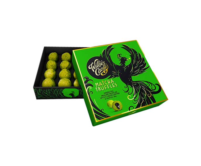 Willie's Cacao 38% bílé truffles Matcha 110 g