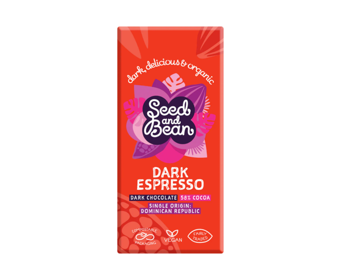 Seed and Bean 58% hořká čokoláda káva DARK ESPRESSO BIO 75 g