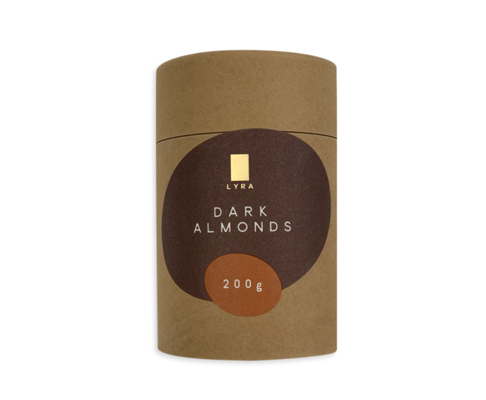 LYRA DARK ALMONDS - mandle v hořké čokoládě 200 g