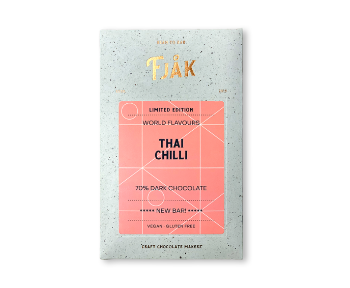 FJAK Sjokolade 70% hořká čokoláda THAI CHILLI s chilli 60 g
