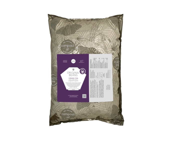 Original Beans 70% hořké čokoládové knoflíky Virunga BIO 2 kg