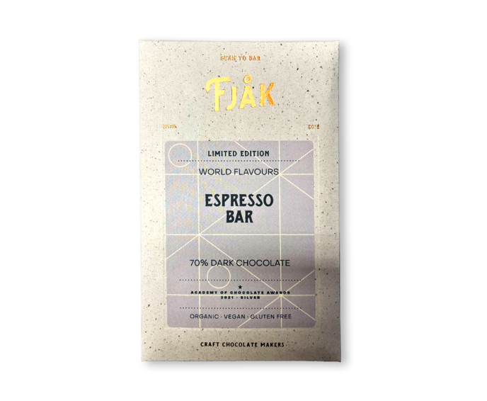 FJAK Sjokolade 70% hořká čokoláda ESPRESSO BAR BIO 60 g