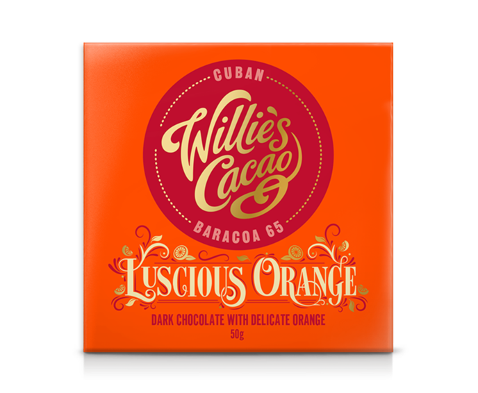 Willie's Cacao 65% hořká čokoláda s pomerančem Luscious Orange Cuban Baracoa 50 g