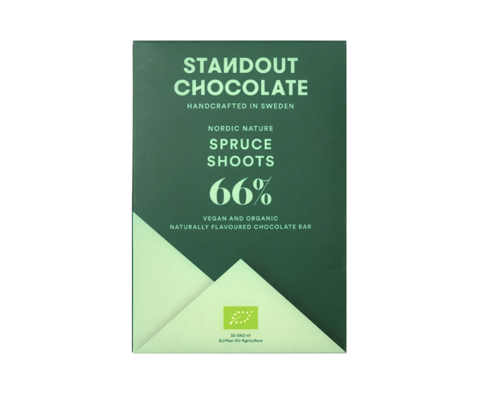 Standout Chocolate 66% hořká čokoláda SPRUCE SHOOTS s jehličím BIO 50 g