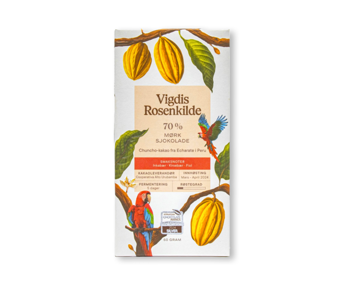 Vigdis Rosenkilde 70% hořká čokoláda PERU CHUNCHO ECHARATE 60 g