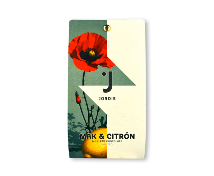 Jordi's 43% mléčná čokoláda MÁK A CITRÓN LIMITED EDITION 50 g