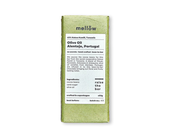 Mellow Chocolate 63% hořká čokoláda Olive Oil, Alentejo Portugal BIO 53 g