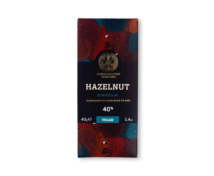 Chocolate Tree 40% hořká čokoláda Hazelnut Gianduja s lískooříškovým krémem BIO 40 g