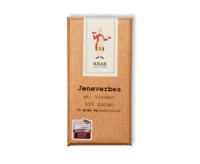 KRAK 55% mléčná čokoláda JENEVERBES ST. VINCENT s jalovcem 80 g