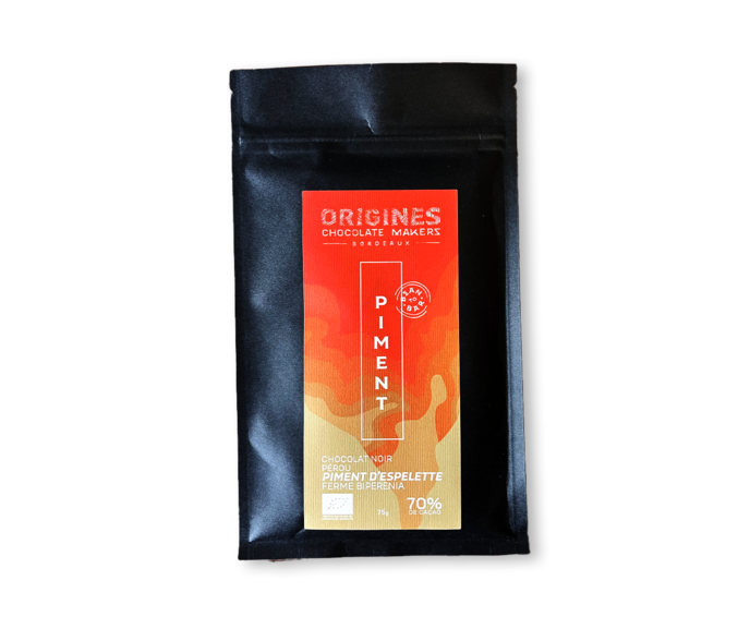 ORIGINES Chocolate Makers 70% hořká čokoláda PIMENT BIO 75 g