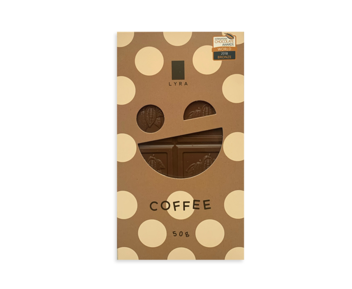 LYRA COFFEE - 40% mléčná čokoláda s kávou 50g