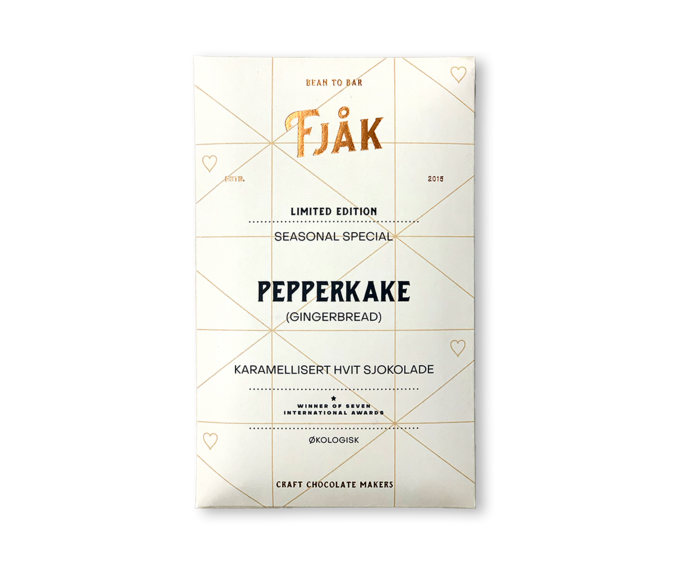 FJAK Sjokolade bílá čokoláda GINGERBREAD Pepperkake s perníkem BIO 60 g