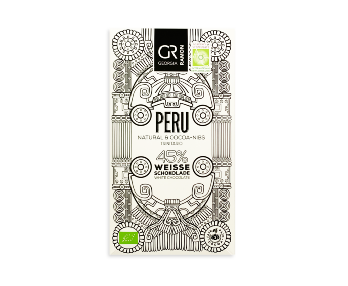GR 45% bílá čokoláda PERU - kakaové boby BIO 50 g
