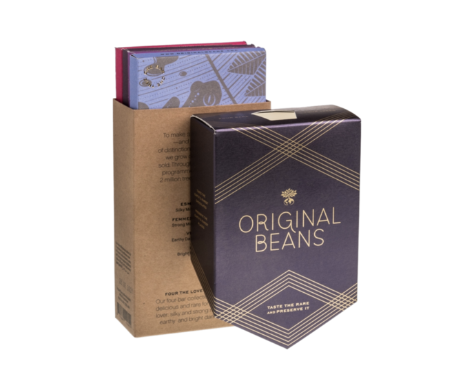 Original Beans degustační sada čokolád FOUR LOVE BIO 280 g