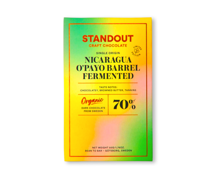 Standout Chocolate 70% hořká čokoláda NICARAGUA O'PAYO BARREL FERMENTED Limited Edition BIO 50 g