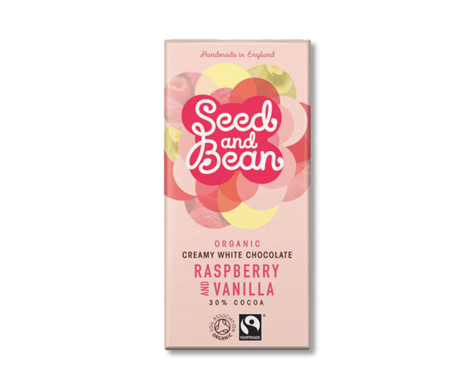 Seed and Bean 30% bílá čokoláda maliny a vanilka BIO 85 g