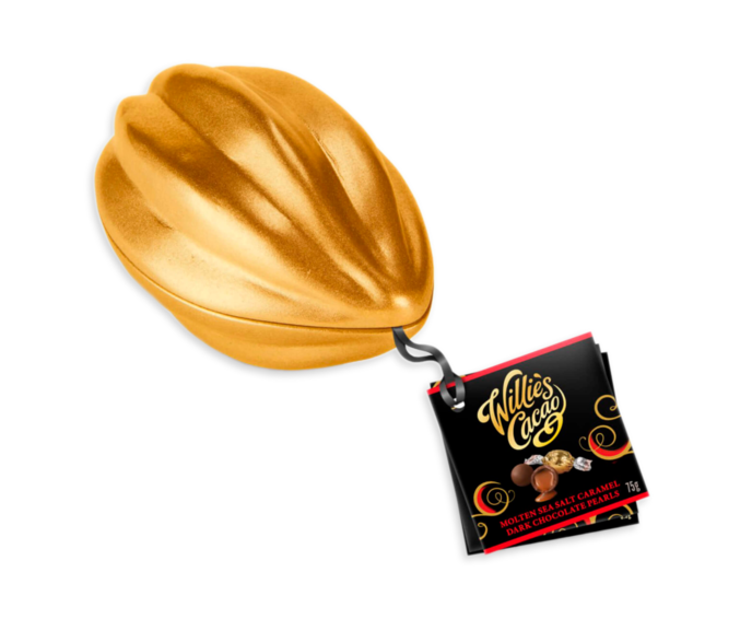 Willie's Cacao mini kakaový lusk hořká čokoláda s karamelem a mořskou solí 75g