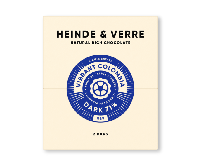 Heinde & Verre 71% hořká čokoláda VIBRANT COLOMBIA 70 g