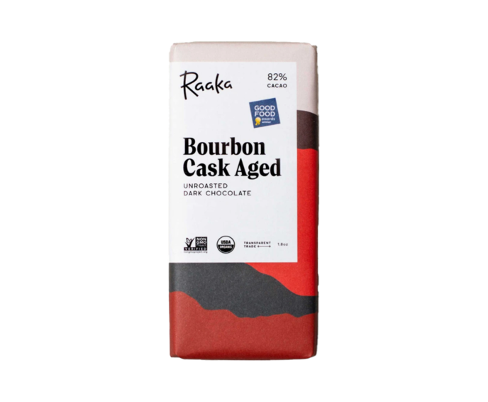 Raaka 82% hořká čokoláda Bourbon Cask Aged 50 g