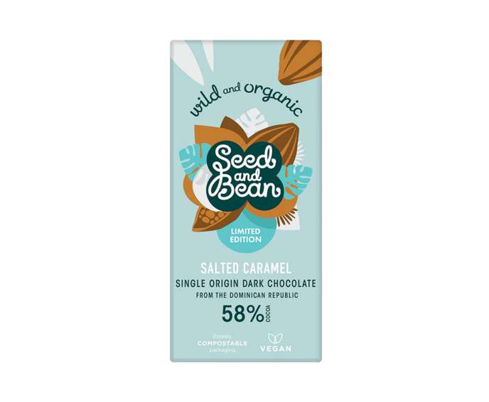 Seed and Bean 58% hořká čokoláda se slaným karamelem BIO 75 g