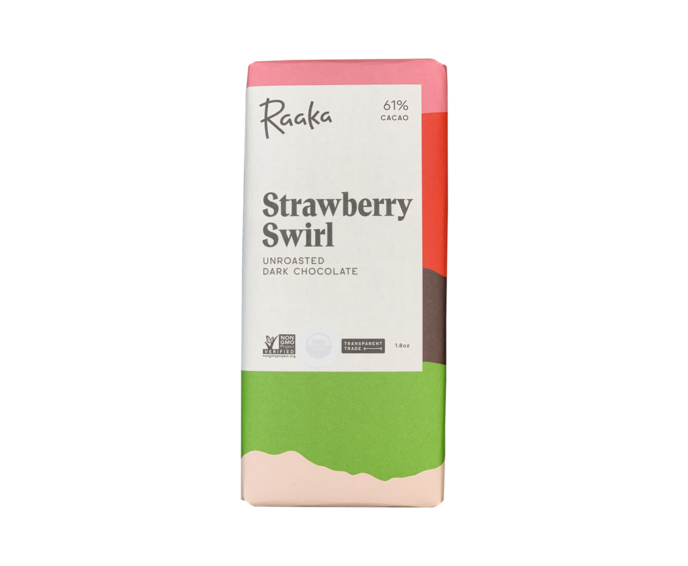 Raaka 61% hořká čokoláda Strawberry Swirl Limited Edition 50 g