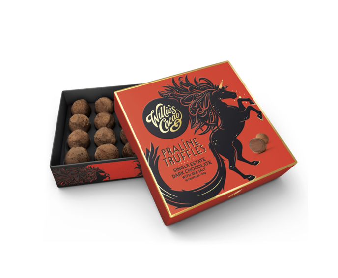 Willie's Cacao EXP 70% hořké truffles s mořskou solí 110 g