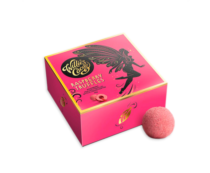 Willie's Cacao 36% bílé truffles Raspberry 35 g