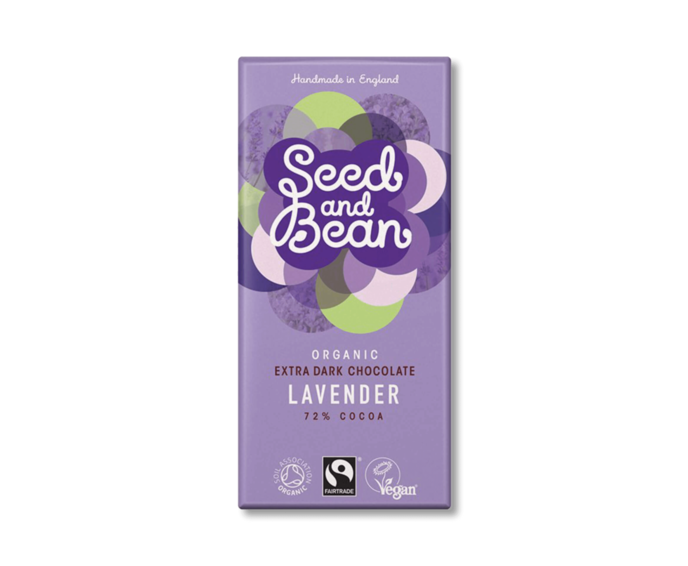 Seed and Bean 72% hořká čokoláda levandule BIO 85g