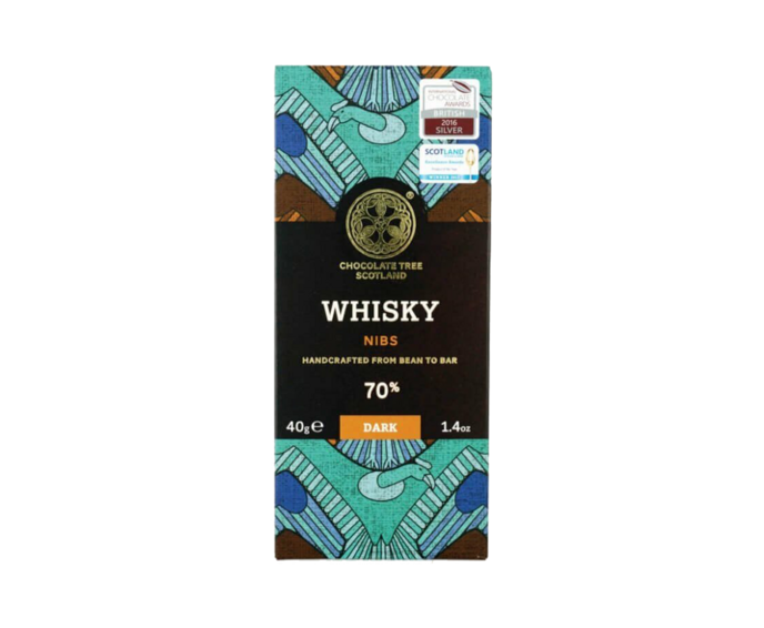 Chocolate Tree MINI 70% hořká čokoláda PERU WHISKY NIBS 40 g