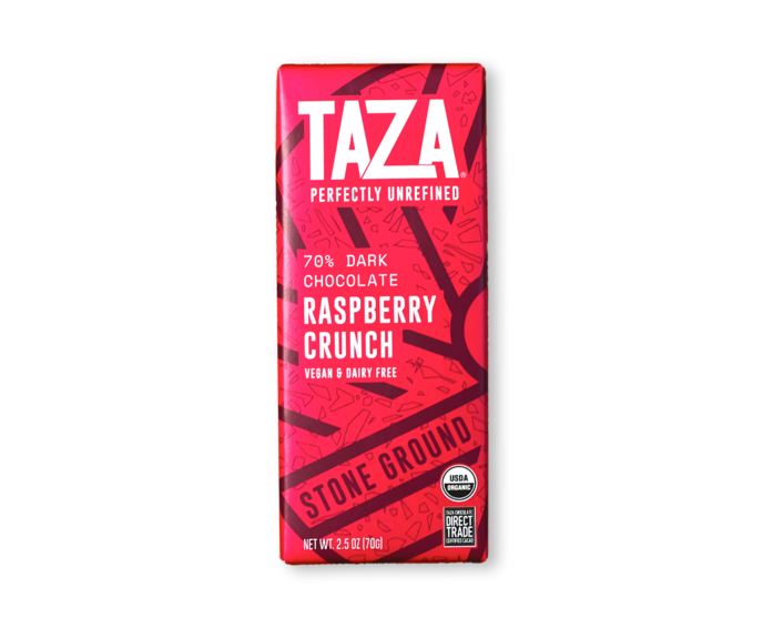 TAZA Chocolate 70% hořká čokoláda RASPBERRY CRUNCH 70 g