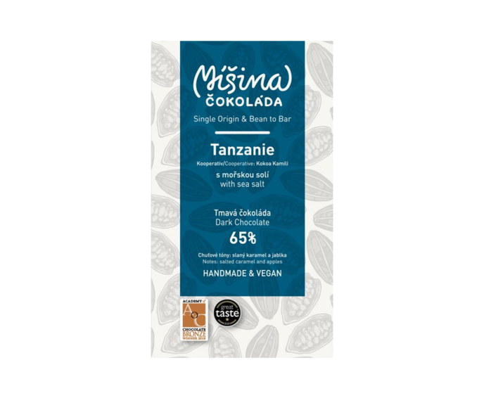Míšina čokoláda 65% hořká čokoláda Tanzanie s mořskou solí 50 g