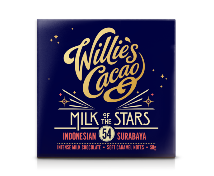 Willie's Cacao 54% mléčná čokoláda Milk of the Stars Surabaya 50 g