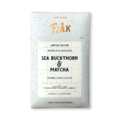 FJAK Sjokolade 36% bílá čokoláda SEA BUCKTHORN & MATCHA s rakytníkem a matchou BIO 60 g