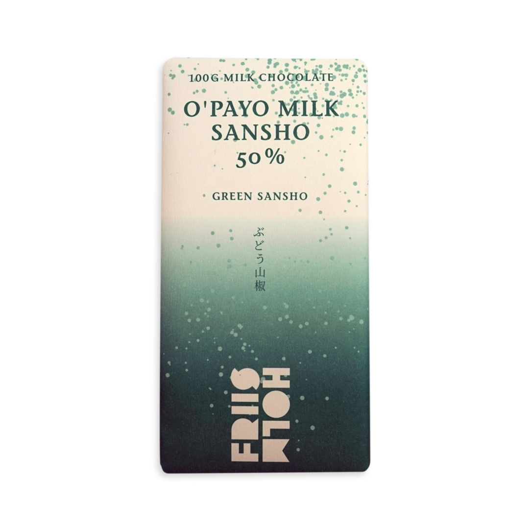 FRIIS-HOLM O´PAYO SANSHO 50% mléčná čokoláda se zeleným pepřem 100 g
