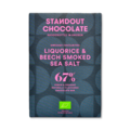 Standout Chocolate 67% hořká čokoláda LIQUORICE AND BEECH SMOKED SEA SALT BIO 50 g