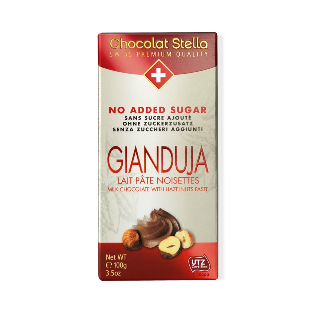 Stella mléčná čokoláda bez přidaného cukru - Gianduja 100g Stella mléčná čokoláda bez přidaného cukru - Gianduja 100g