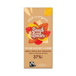 Seed and Bean 37% mléčná čokoláda sicilské oříšky a mandle BIO 75 g