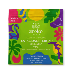AROKO CHOCOLATE 74% hořká čokoláda TENTAZUONE DI CHUAO Piemontese IGP Hazelnut Cream 50 g