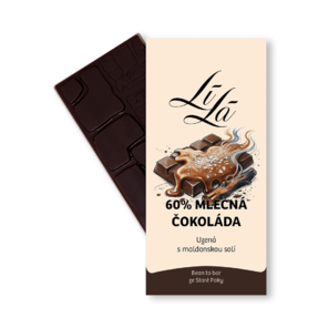 LÍLÁ 60% mléčná čokoláda UZENÁ s maldonskou solí 50 g