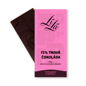 LÍLÁ 75% hořká čokoláda Peru Gran Palo Blanco Organic 50 g