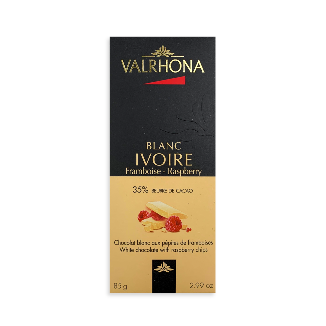 Valrhona IVOIRE 35% RASPBERRY bílá čokoláda s malinami 85 g