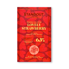 Standout Chocolate 63% hořká čokoláda LOVELY STRAWBERRY s jahodami BIO 50 g