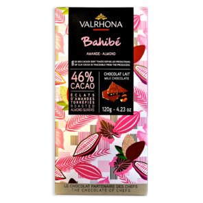 Valrhona BAHIBE ALMOND 46% mléčná čokoláda s mandlemi 120 g
