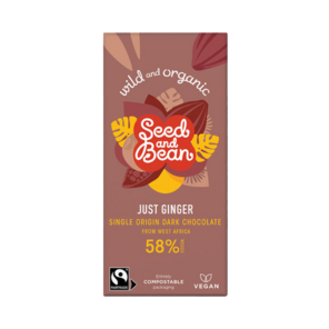 Seed and Bean 58% hořká čokoláda zázvor BIO 75 g