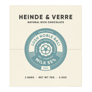 Heinde & Verre 55% mléčná čokoláda Lush Noble Bali Milk 70 g