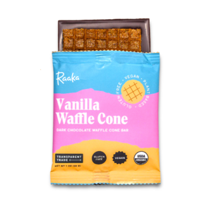 Raaka 61% hořká čokoláda VANILLA WAFFLE CONE 28 g