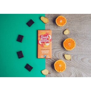 Seed and Bean 72% hořká čokoláda mandarinka a zázvor BIO 75 g