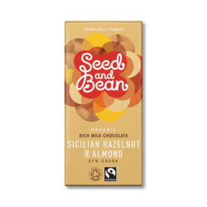 Seed and Bean 37% mléčná čokoláda sicilské oříšky a mandle BIO 85 g